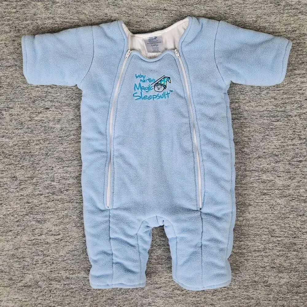 Baby Merlin's Magic Sleepsuit Large Blue Microfleece 6-9 Months Unisex Suit